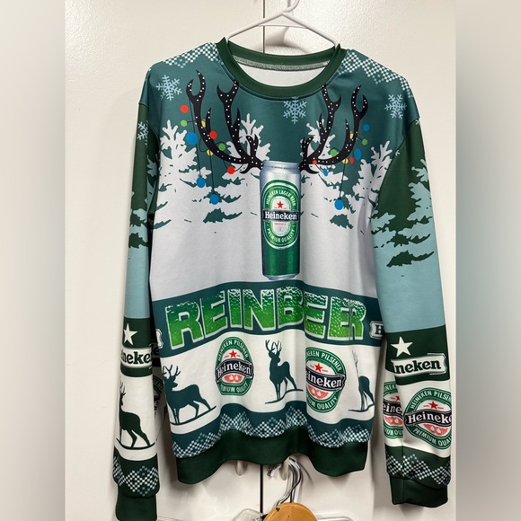 Ugly Christmas Sweater Other - New Heineken reindeer reinbeer shirt - men’s large. St Patrick’s day. Holiday